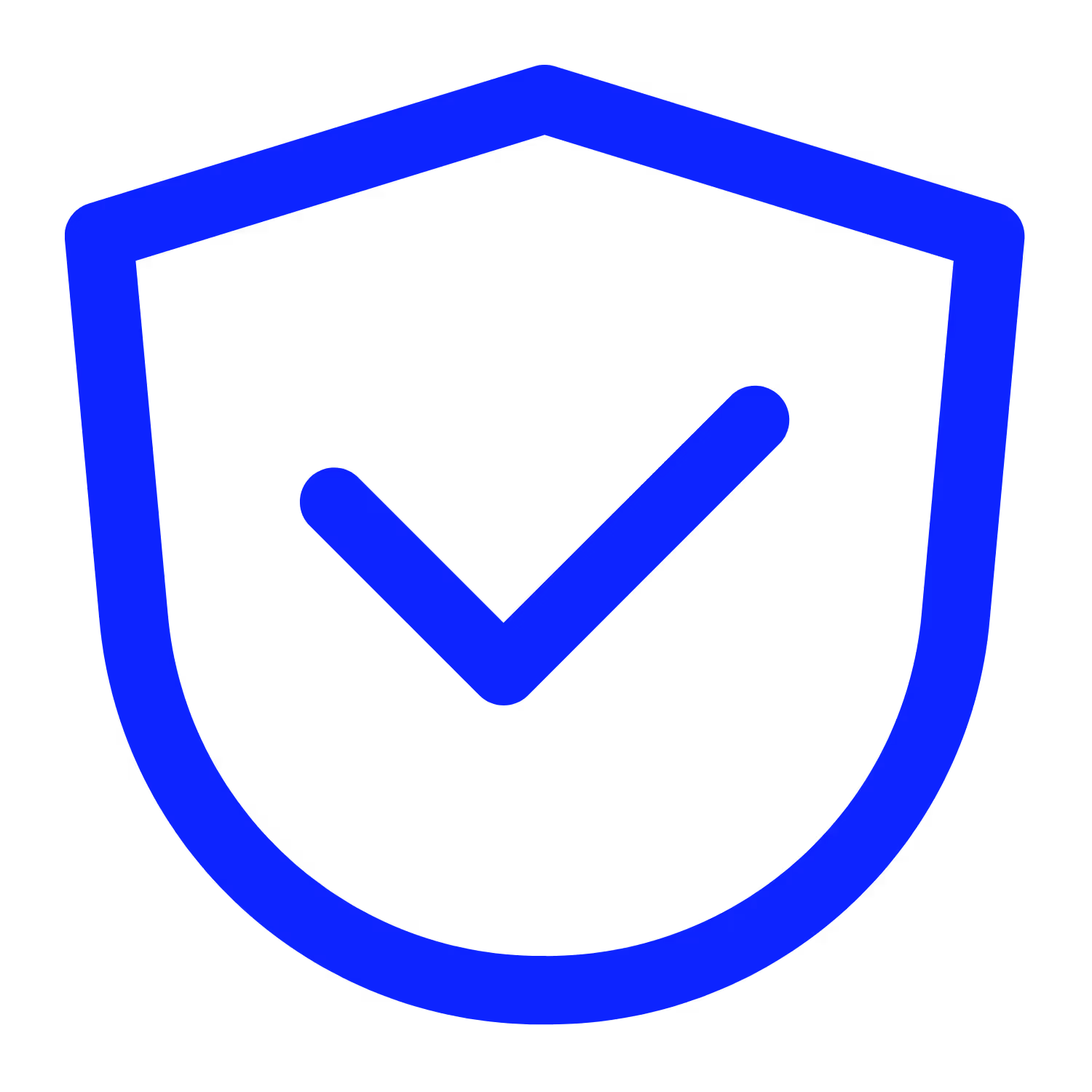 Icône de bouclier bleu avec une coche au centre symbolisant la sécurité ou la protection.