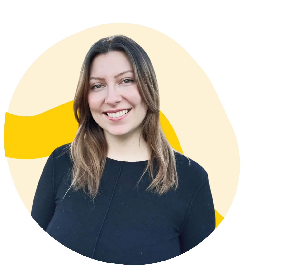 A woman with a smile